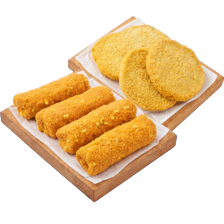 Shoarma gehaktstaaf of kipkerrie schijf